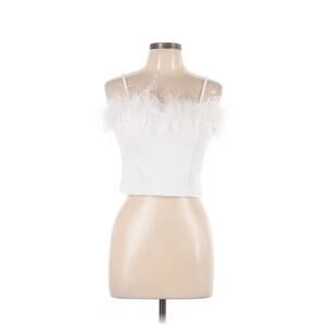 NWT Honey & Sparkle White Feather Trim Tank top L